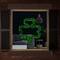 25" Green LED Lighted Tinsel Shamrock St. Patrick's Day Window Silhouette